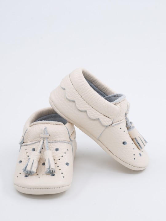 Royal Serisi Beyaz Bebek Makosen Ayakkabı