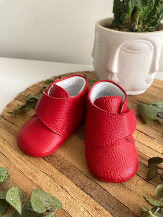 Li Puna Kırmızı Cırt Cırtlı Bebek Botu