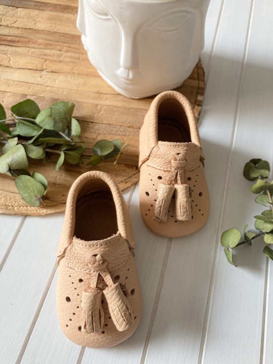 Royal Serisi Nude Bebek Makosen Ayakkabısı